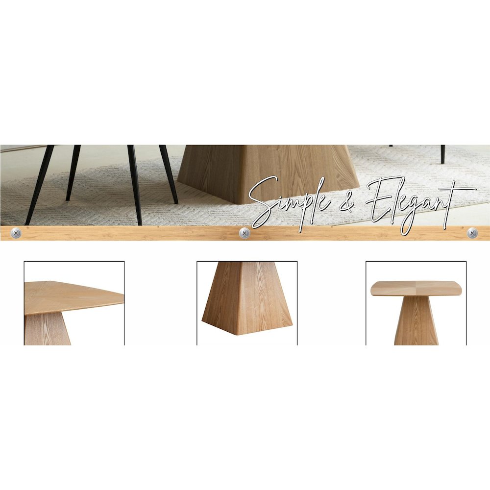 Zephry Collection Modern Dining Wooden Square Dining Table in Natural Wood. Picture 29
