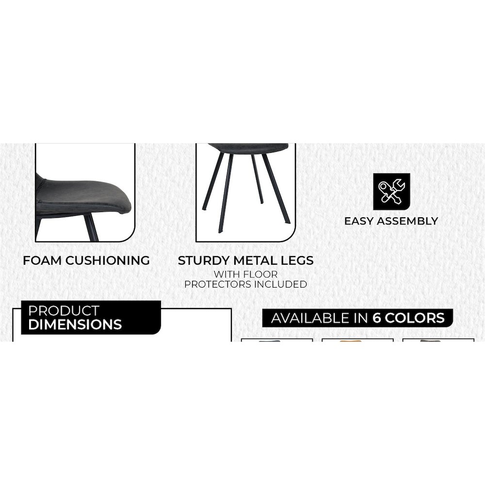Markley Modern Leather Dining Chair With Metal Legs. Picture 46