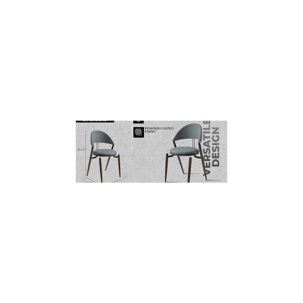 Venice Collection Modern Dining Chair In Black set of 4 in Light Grey. Picture 12