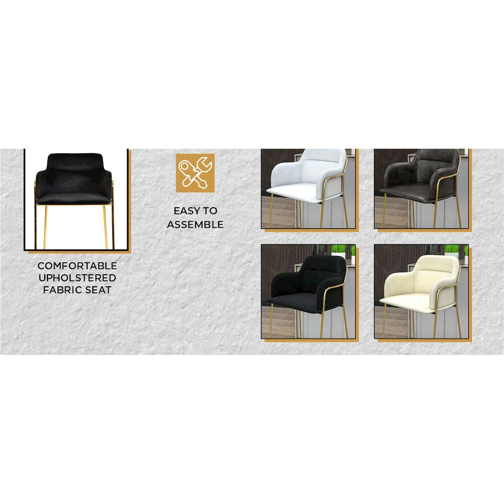 Axis Collection Modern Gold Bar height Chair in Black. Picture 17