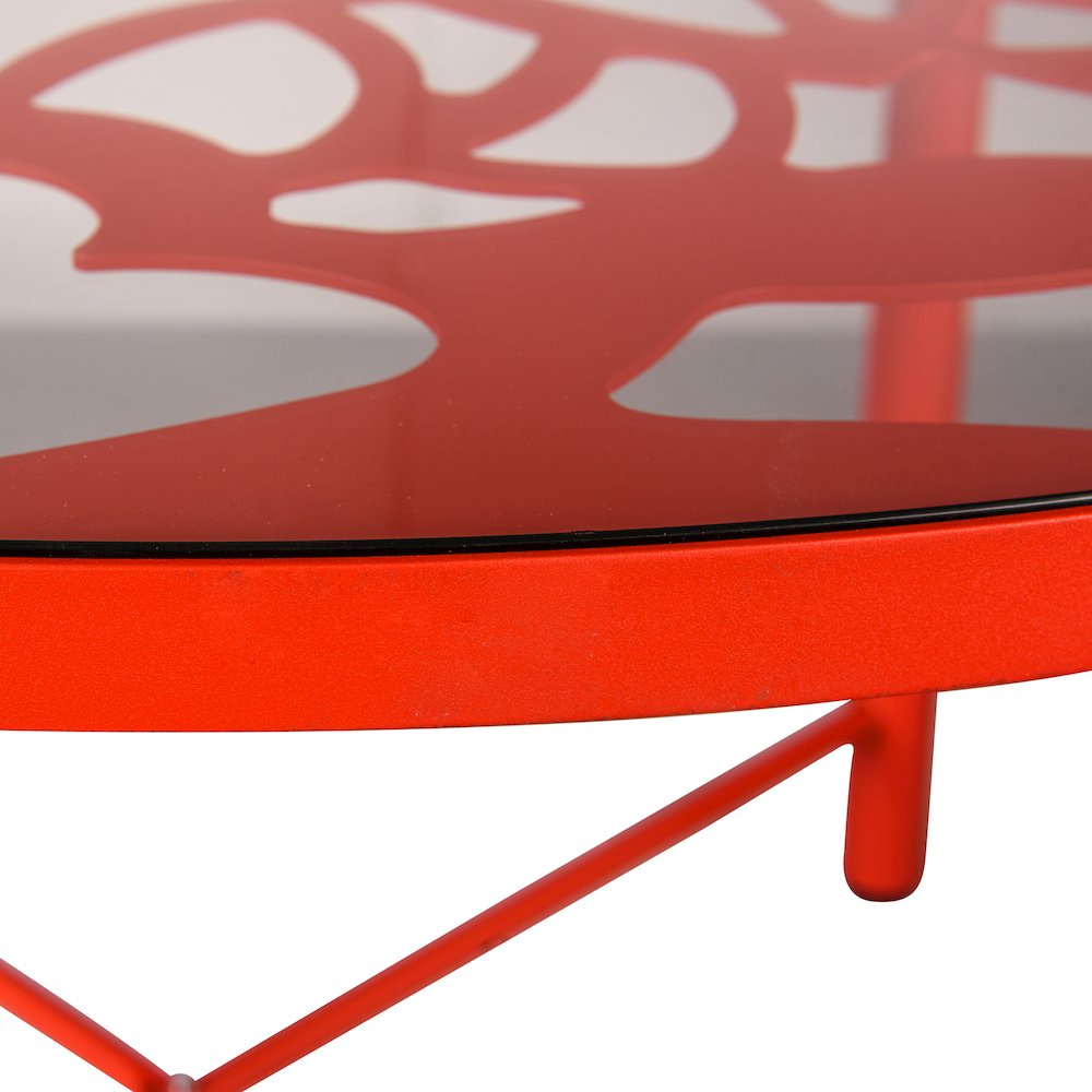 Devon Tree Design Glass Top Aluminum Base Indoor Outdoor Dining Table. Picture 6