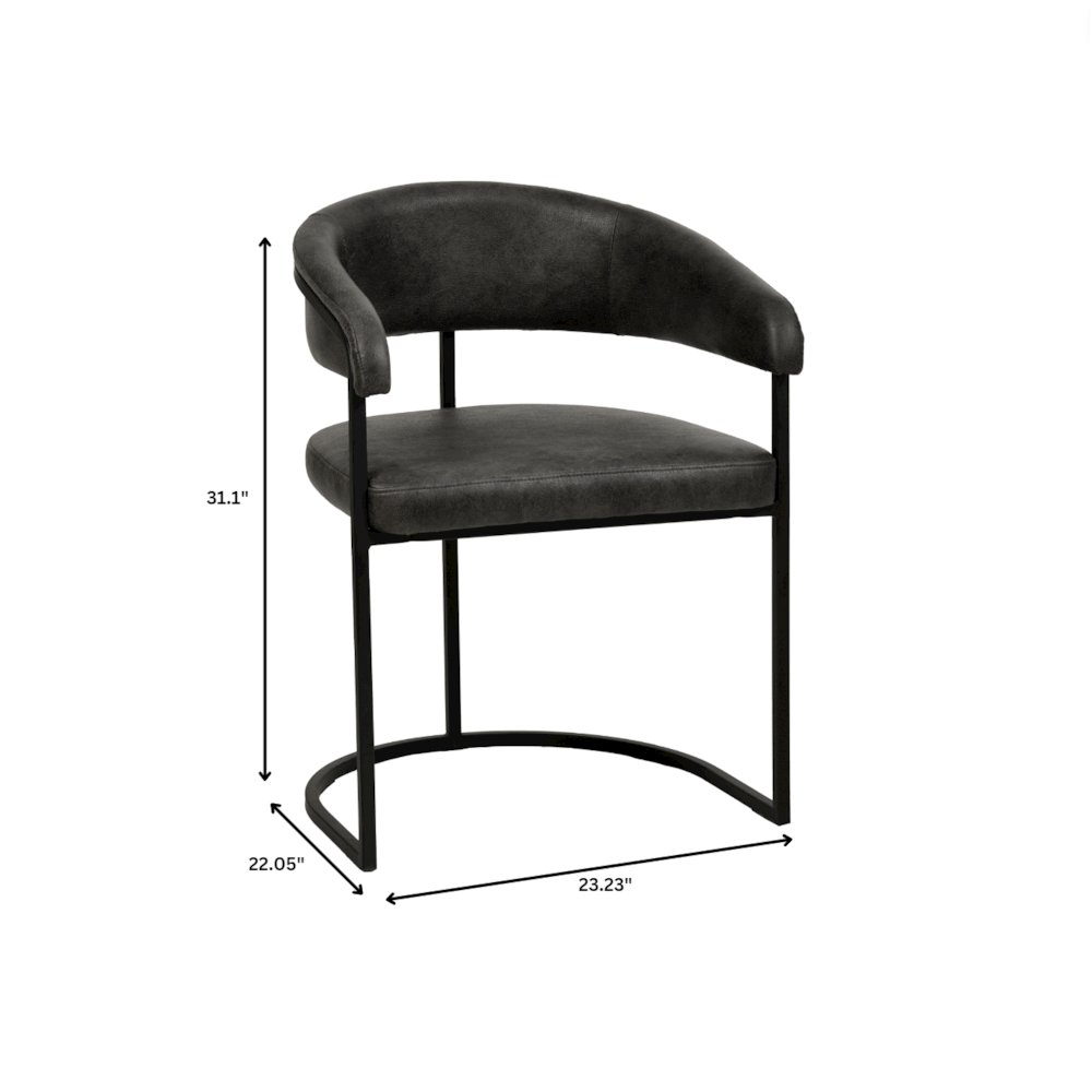 Aero Collection Modern Dining Chair in Charcoal Set of 2. Picture 12