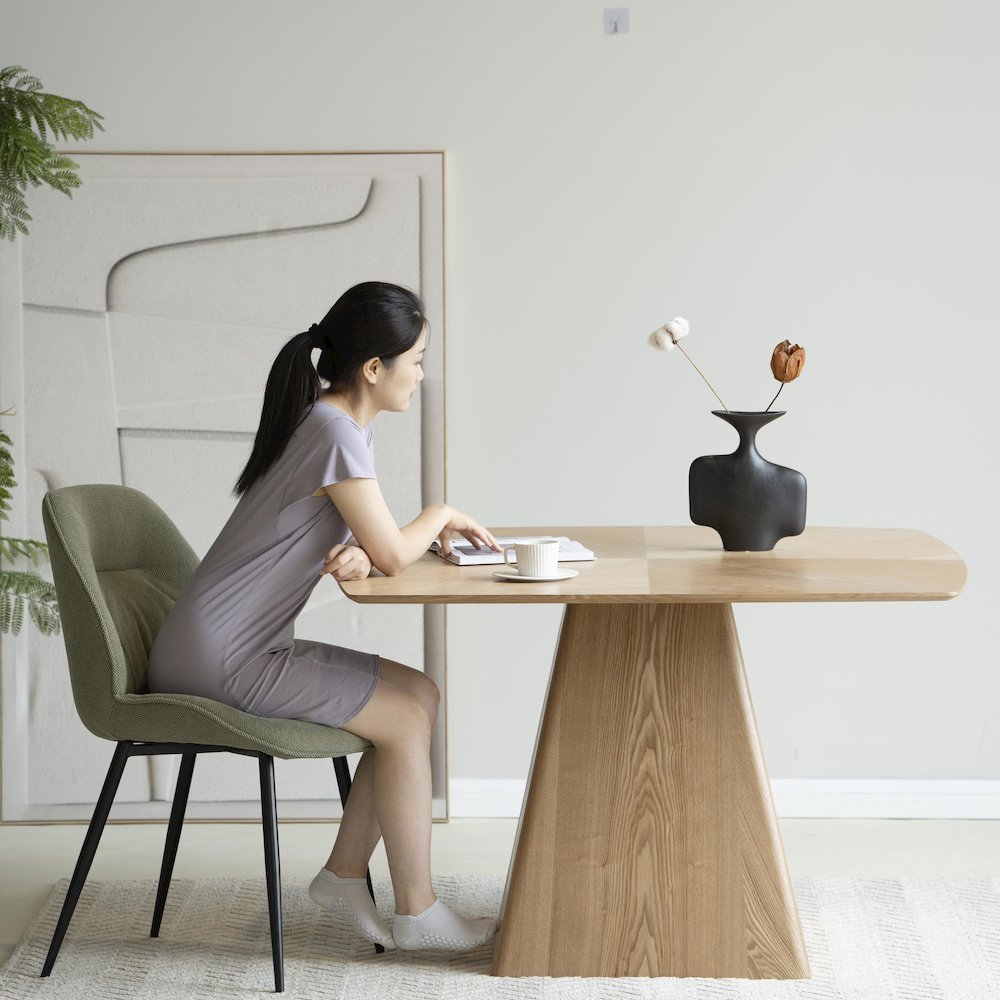 Zephry Collection Modern Dining Wooden Square Dining Table in Natural Wood. Picture 33