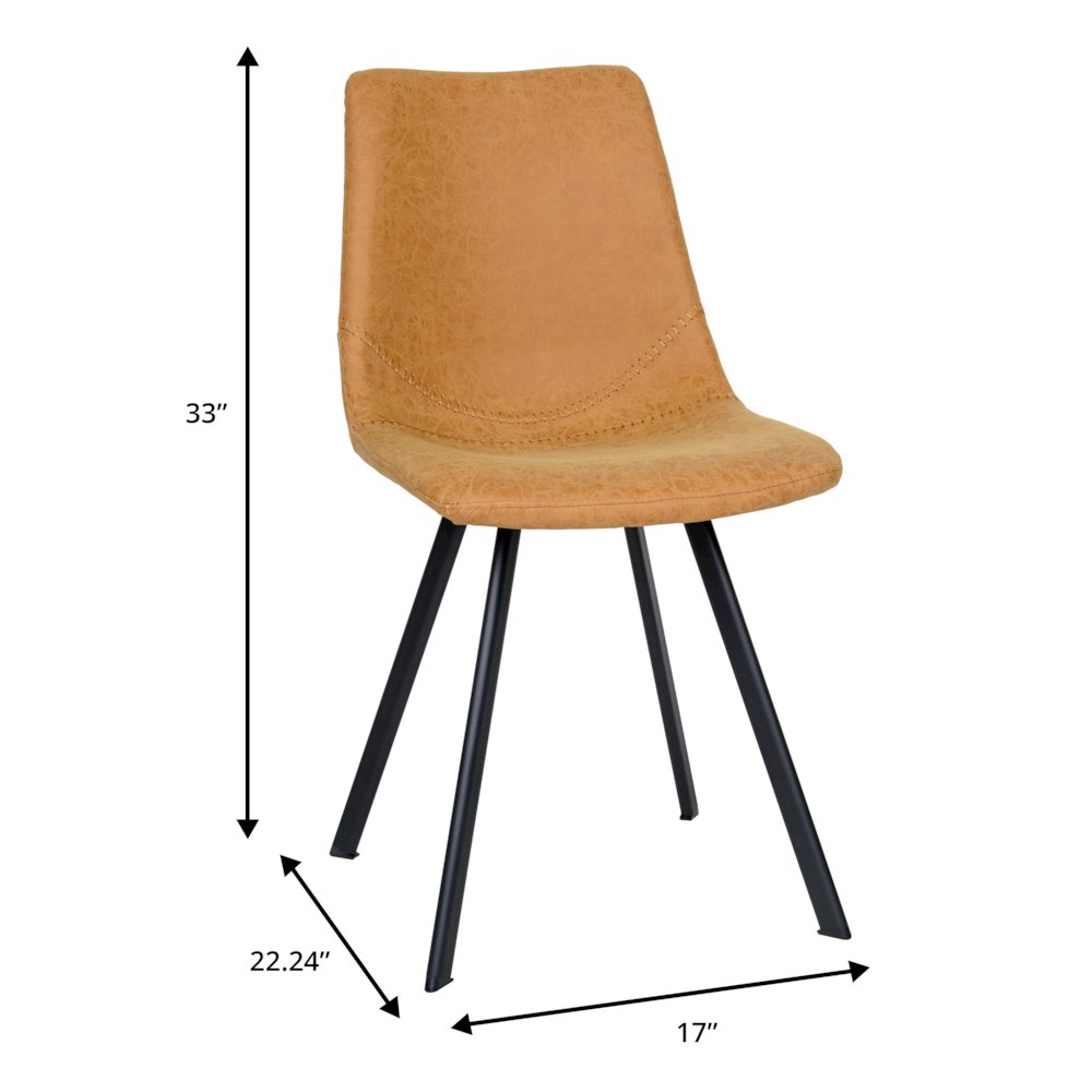 Markley Modern Leather Dining Chair With Metal Legs. Picture 4