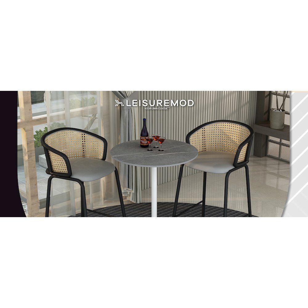Evander Office Guest Chair in White Leather. Picture 9