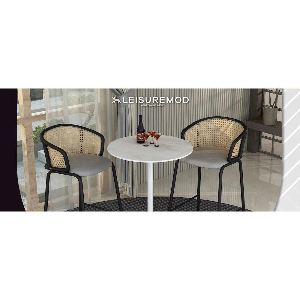 Evander Series Office Chair in Black Leather. Picture 13
