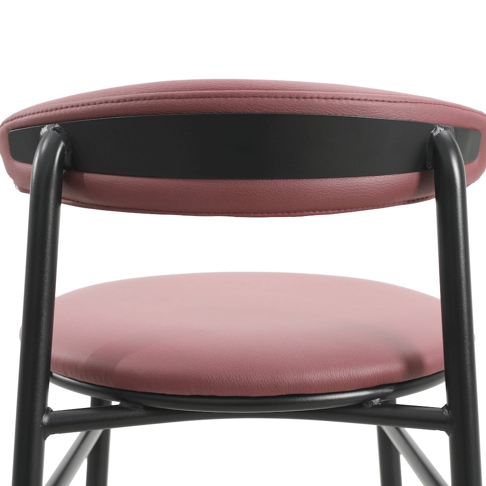 Lume Collection Modern Bar Stool in Burgundy. Picture 8