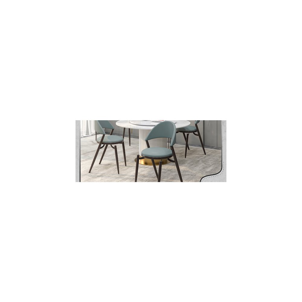 Venice Collection Modern Dining Chair In Black set of 4 in Light Grey. Picture 10