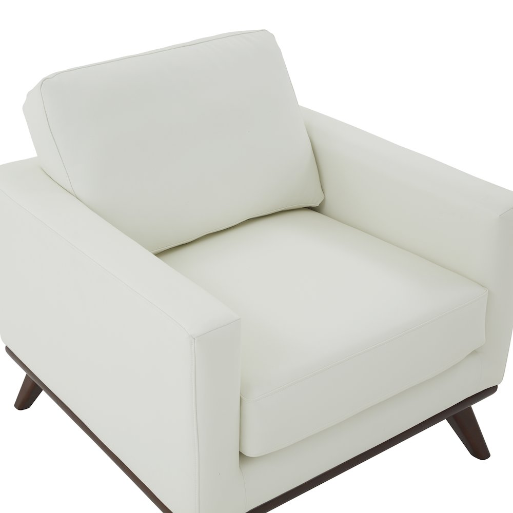 Chester Modern Leather Accent Arm Chair With Birch Wood Base. Picture 6