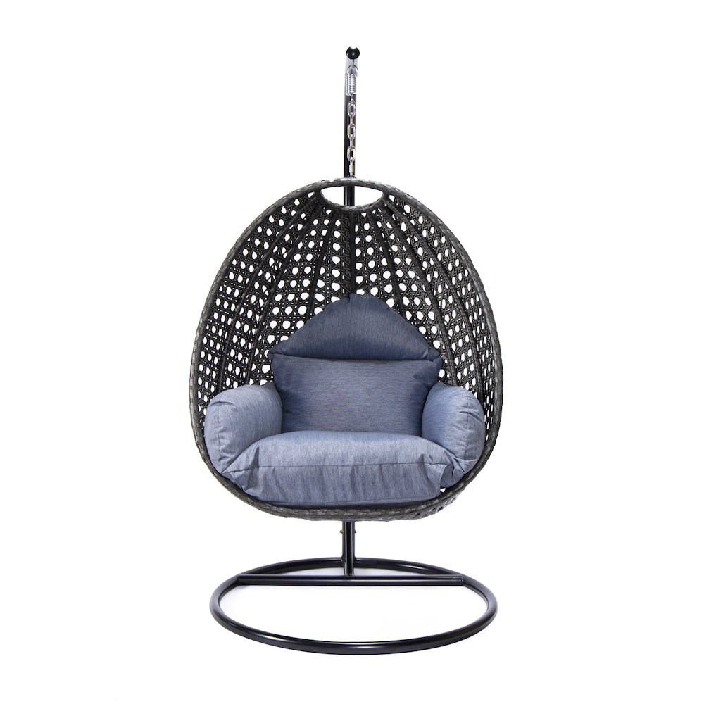 Charcoal Wicker Hanging Egg Swing Chair. Picture 6