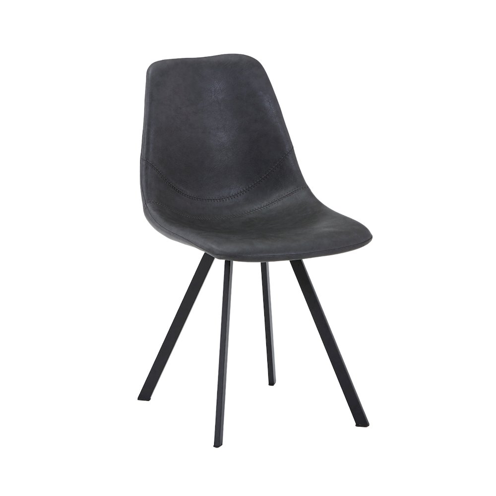 Markley Modern Leather Dining Chair With Metal Legs. Picture 10