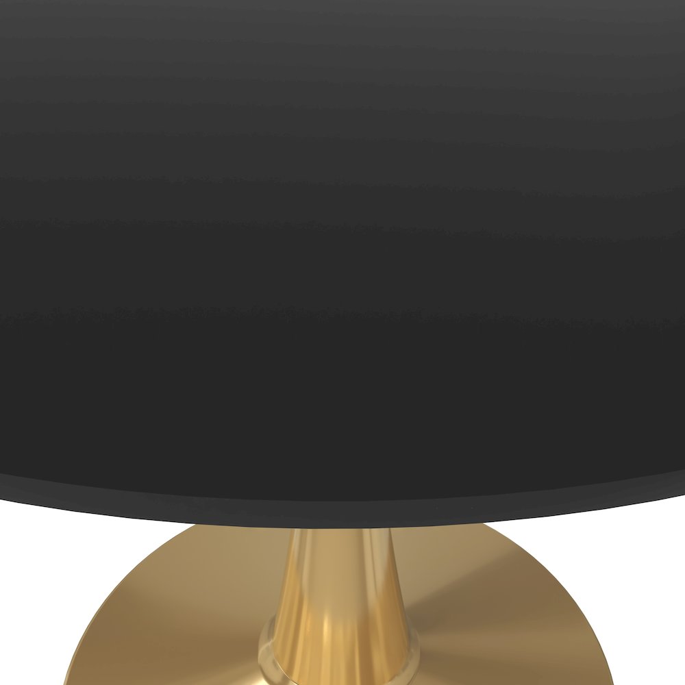 Bristol 40" round dining table Gold Base With Black Top. Picture 5
