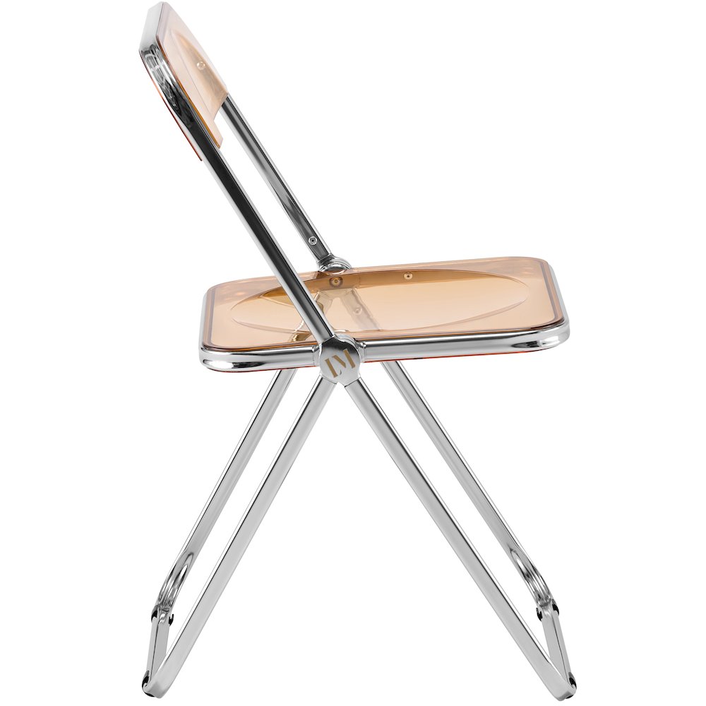 Lawrence Acrylic Folding Chair With Metal Frame, Set of 4. Picture 14