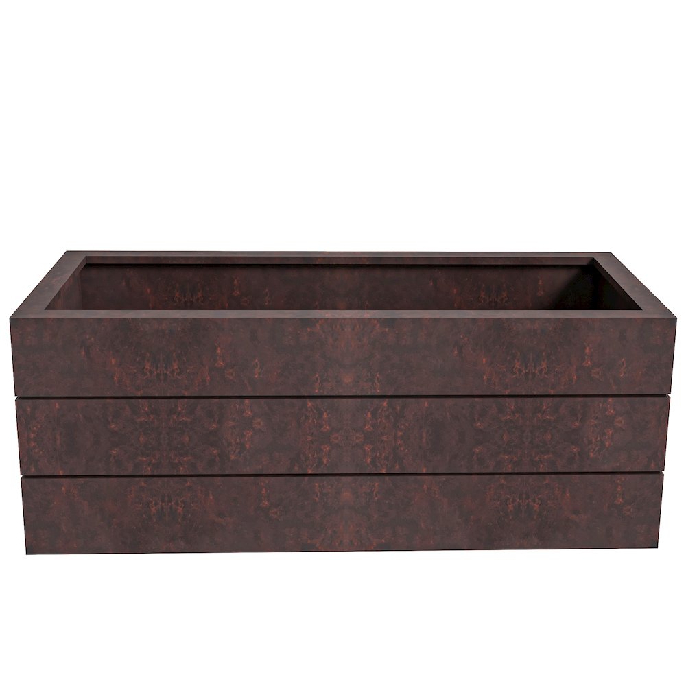 Oasis Series Rectangle Poly Stone Planter in Brown 15.7" x 13.8"   35.8 Long. Picture 2
