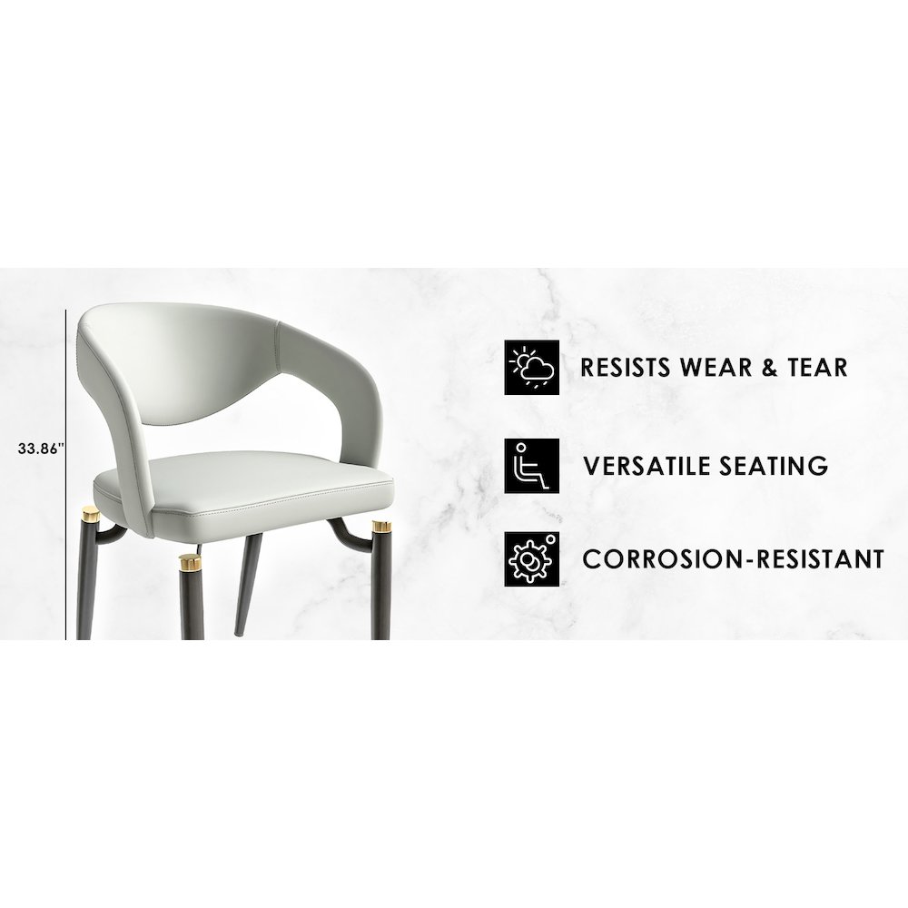 Entice Collection Modern Dining Chair in Grey. Picture 5