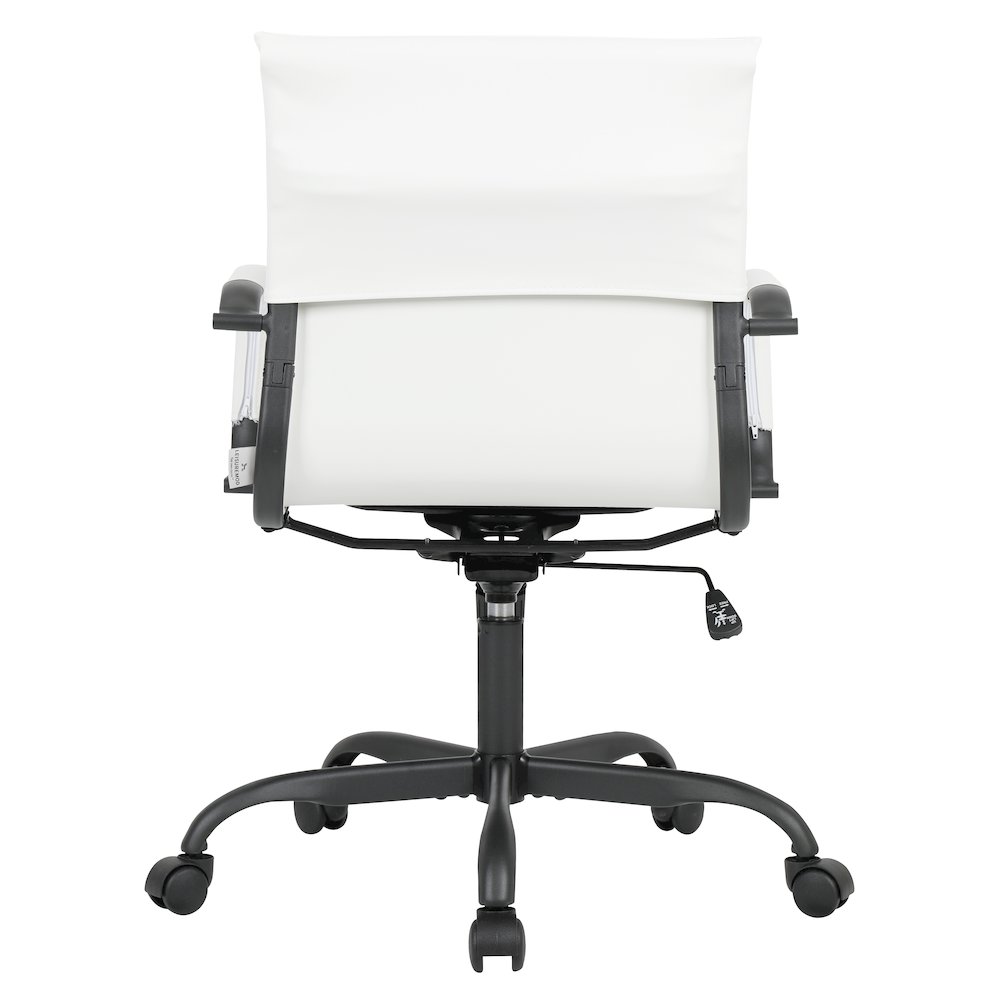 Harris Leather Home Office Chair in White With Black Frame. Picture 6