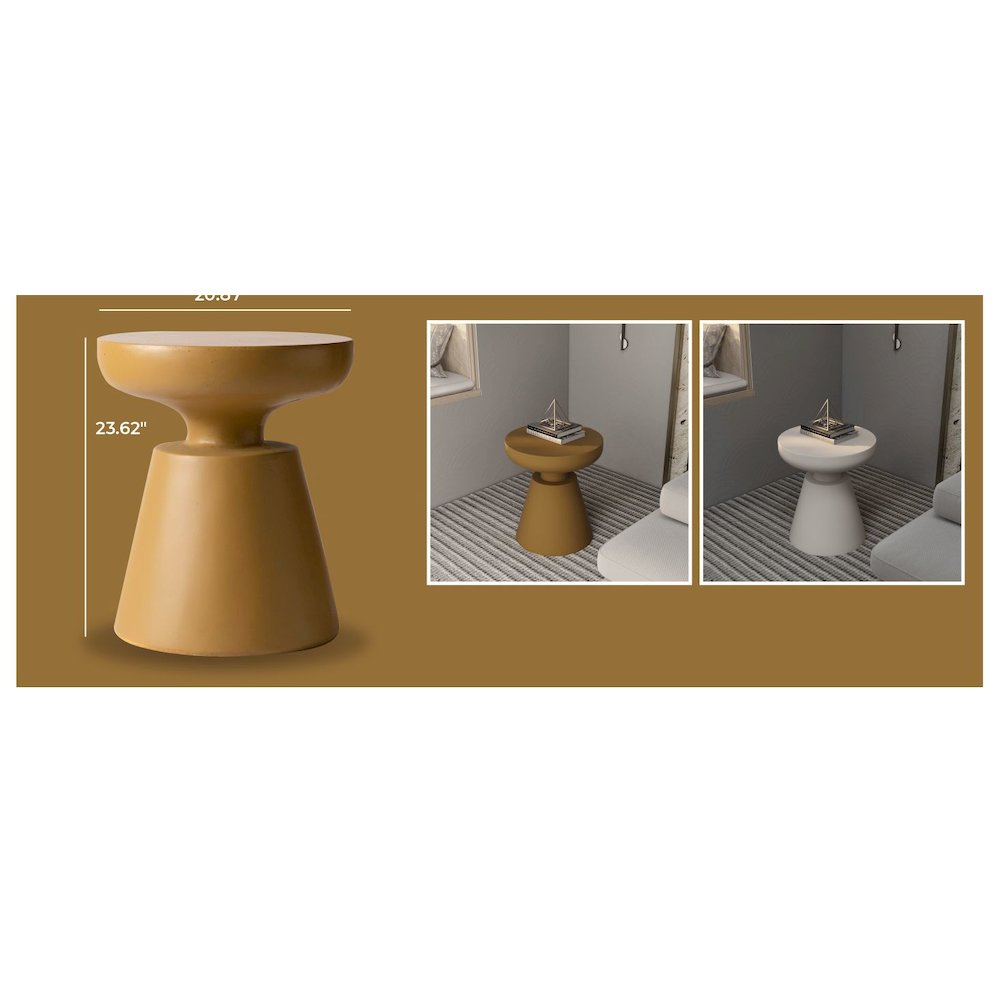 Isle Collection Fiberglass Outdoor Side Table in Brown. Picture 17