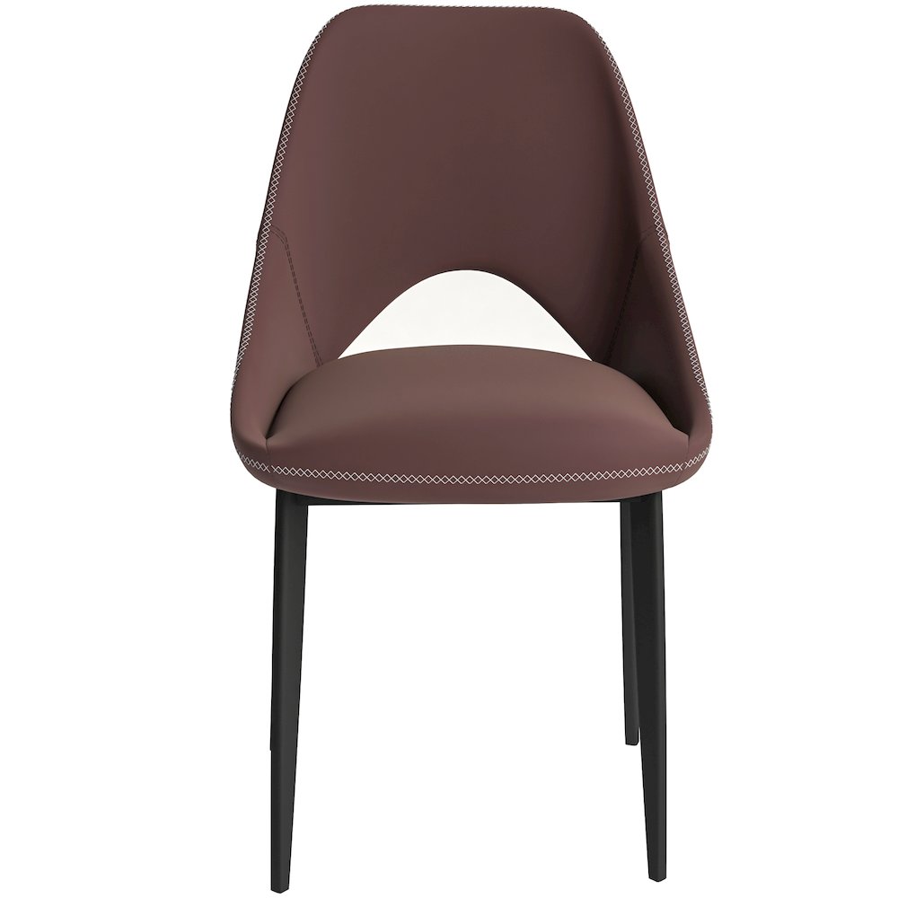 Amalfi Collection Fabric Modern Dining Chair in Plum Purple - Set of 4. Picture 7