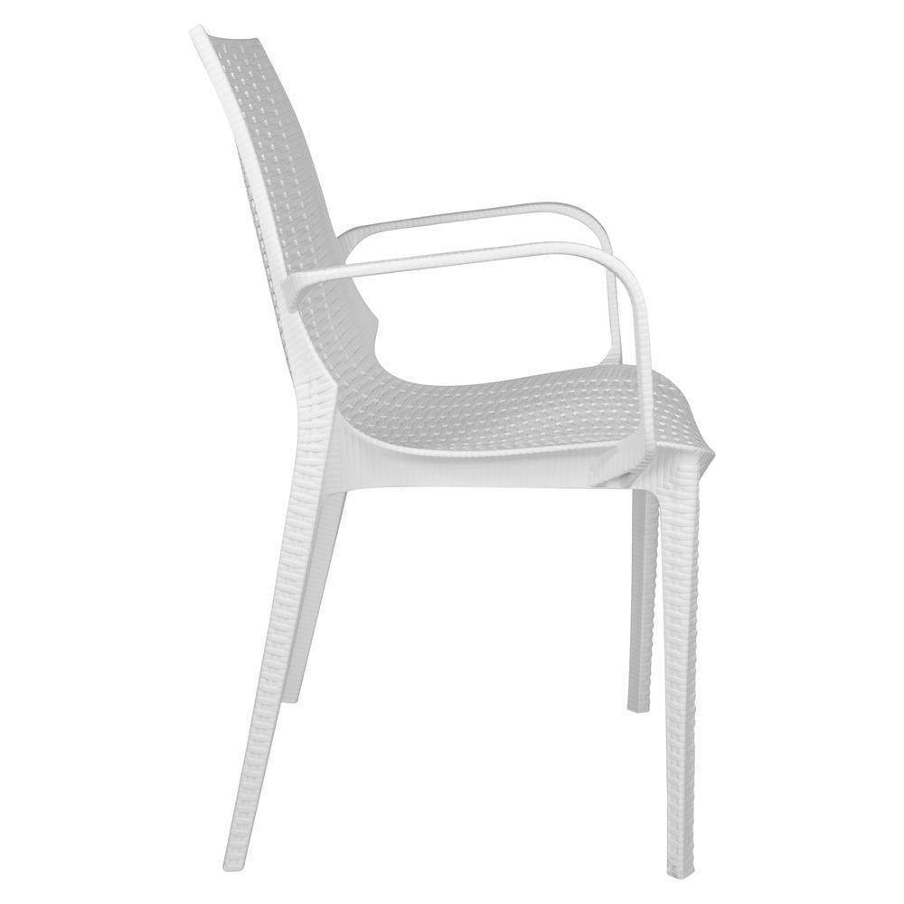 Kent Outdoor Patio Plastic Dining Arm Chair, Set of 2. Picture 3