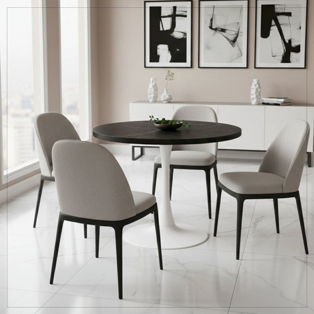 Cyril Collection Modern Chair in Light Brown Velvet. Picture 8