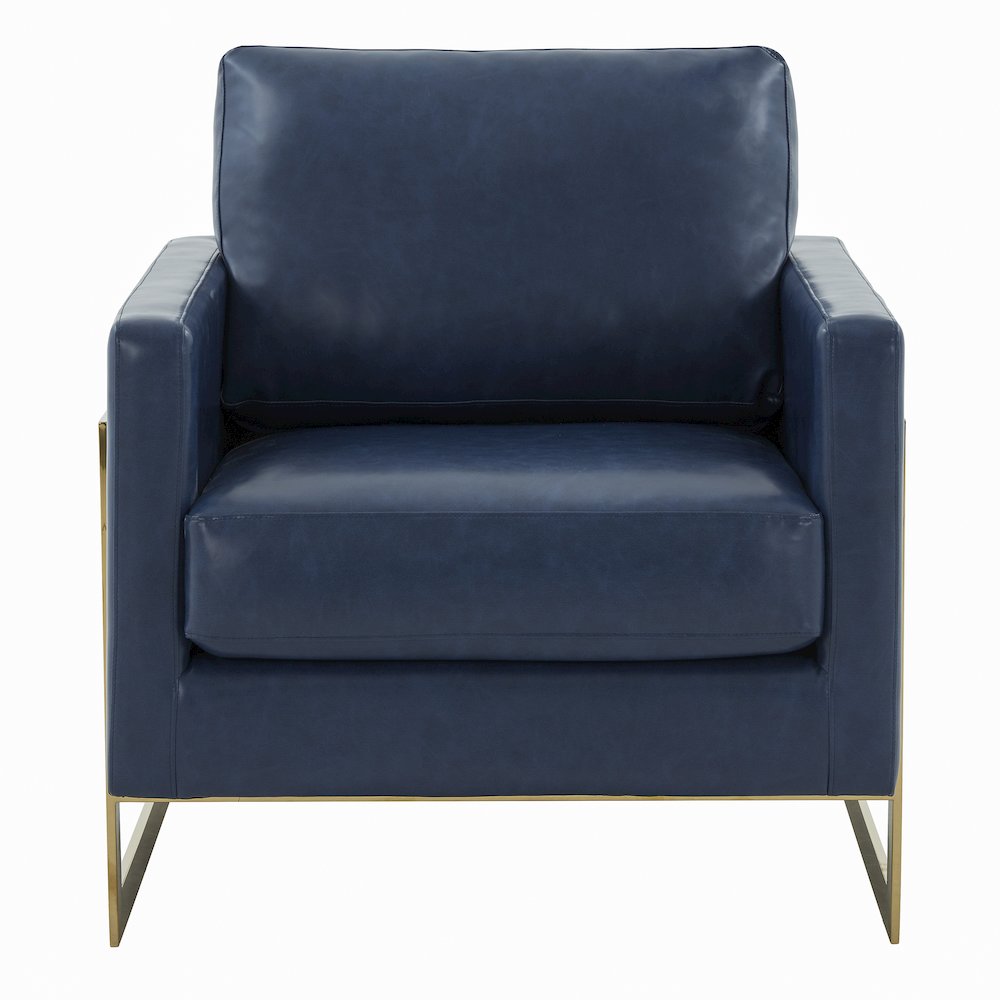 Lincoln Leather Accent Armchair With Gold Frame. Picture 5