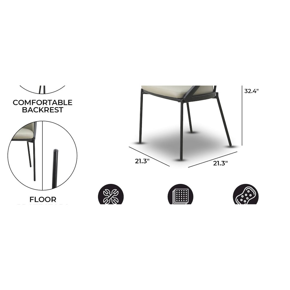 Urbane Collection Modern Dining Chair With Olive Green. Picture 28