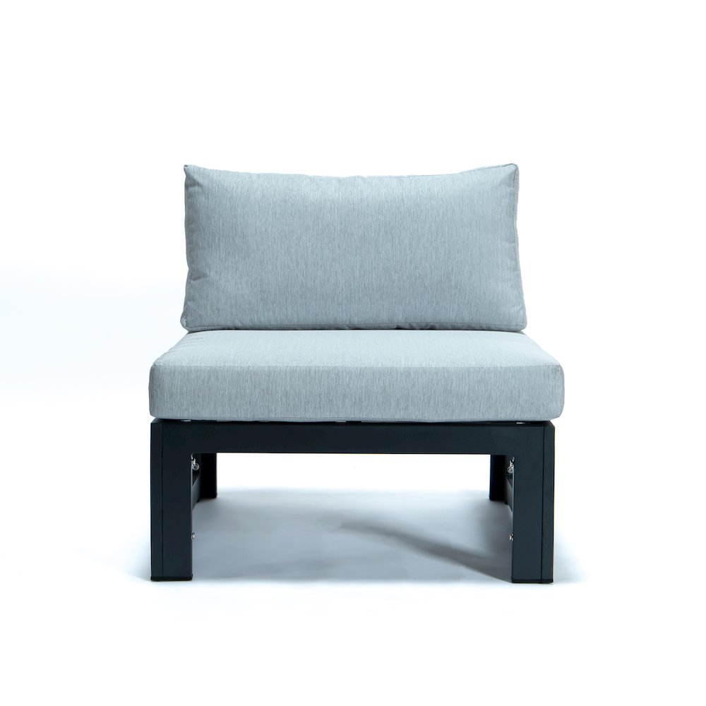 Chelsea 4-Piece Middle Patio Chairs Black Aluminum With Cushions. Picture 10