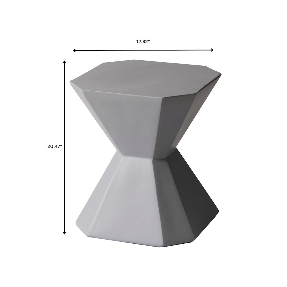 Azure Collection Fiberglass Outdoor Side Table in Grey. Picture 23
