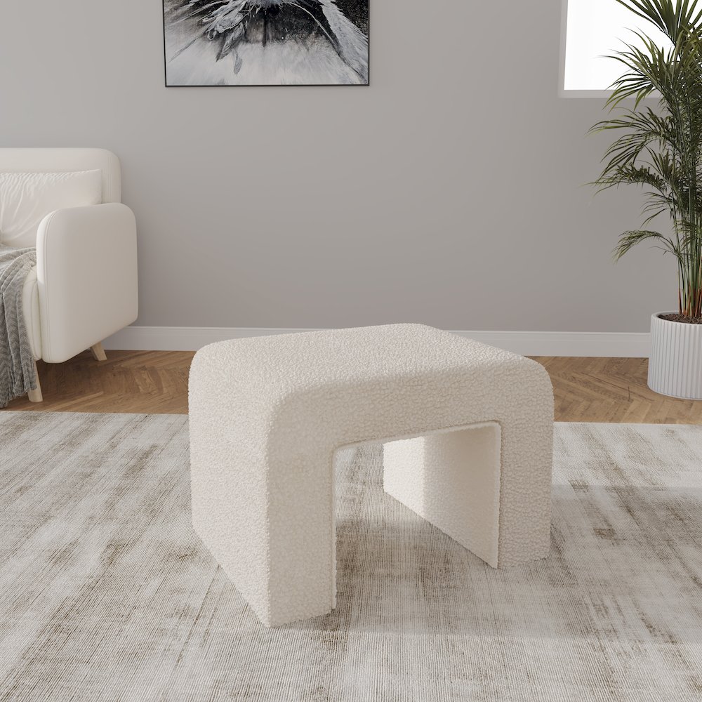 Vint 26” Bench Upholstered in Velvet Boucle. Picture 7