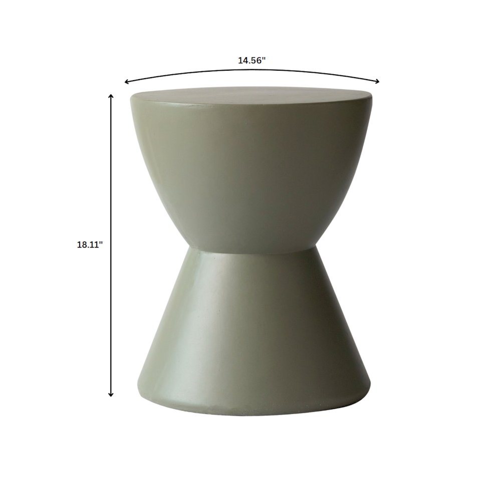 Loft Collection Fiberglass Outdoor Side Table in Moss Grey. Picture 34
