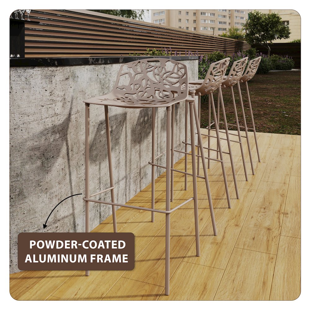 Devon Mid-Century Modern Aluminum Bar Stool. Picture 21