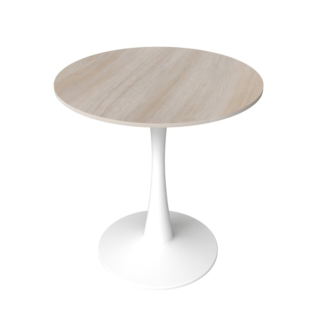 Bristol 24" round dining table White base with marbled MDF top. Picture 2