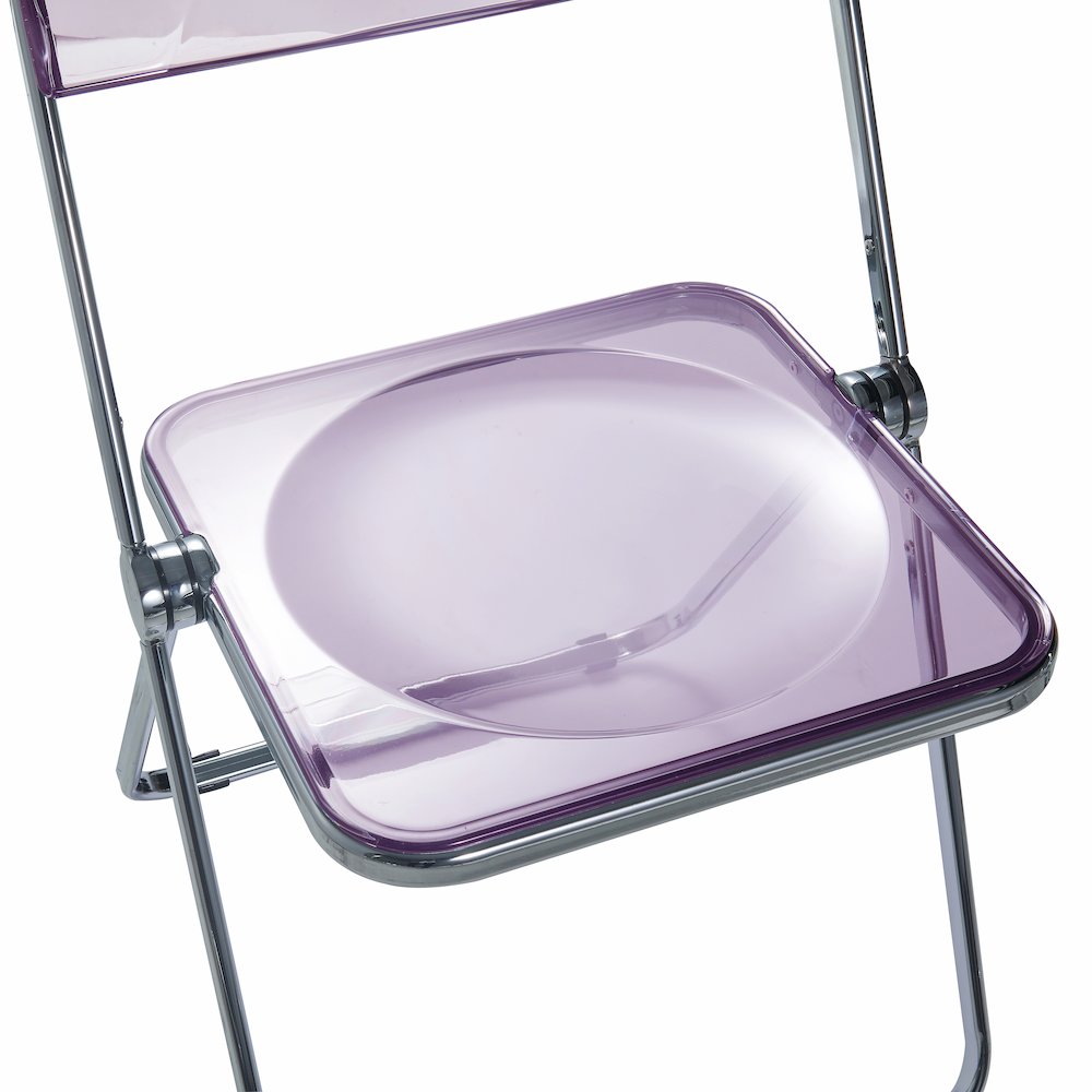 Lawrence Acrylic Folding Chair With Metal Frame, Set of 2. Picture 13