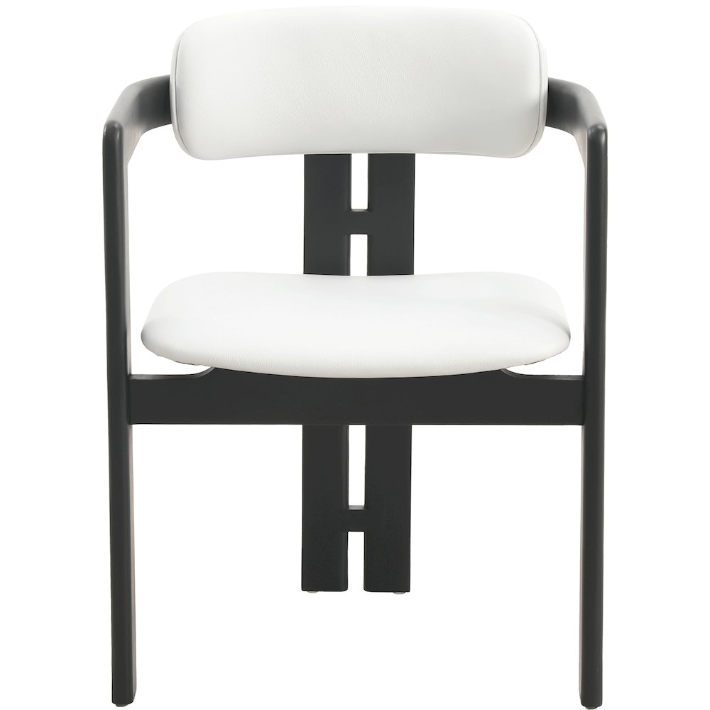 Velo Series Modern Dining Cha...Black Wood with Off White Seat Set of 4. Picture 9
