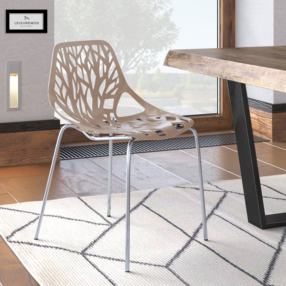 Modern Asbury Dining Chair w/ Chromed Legs. Picture 17