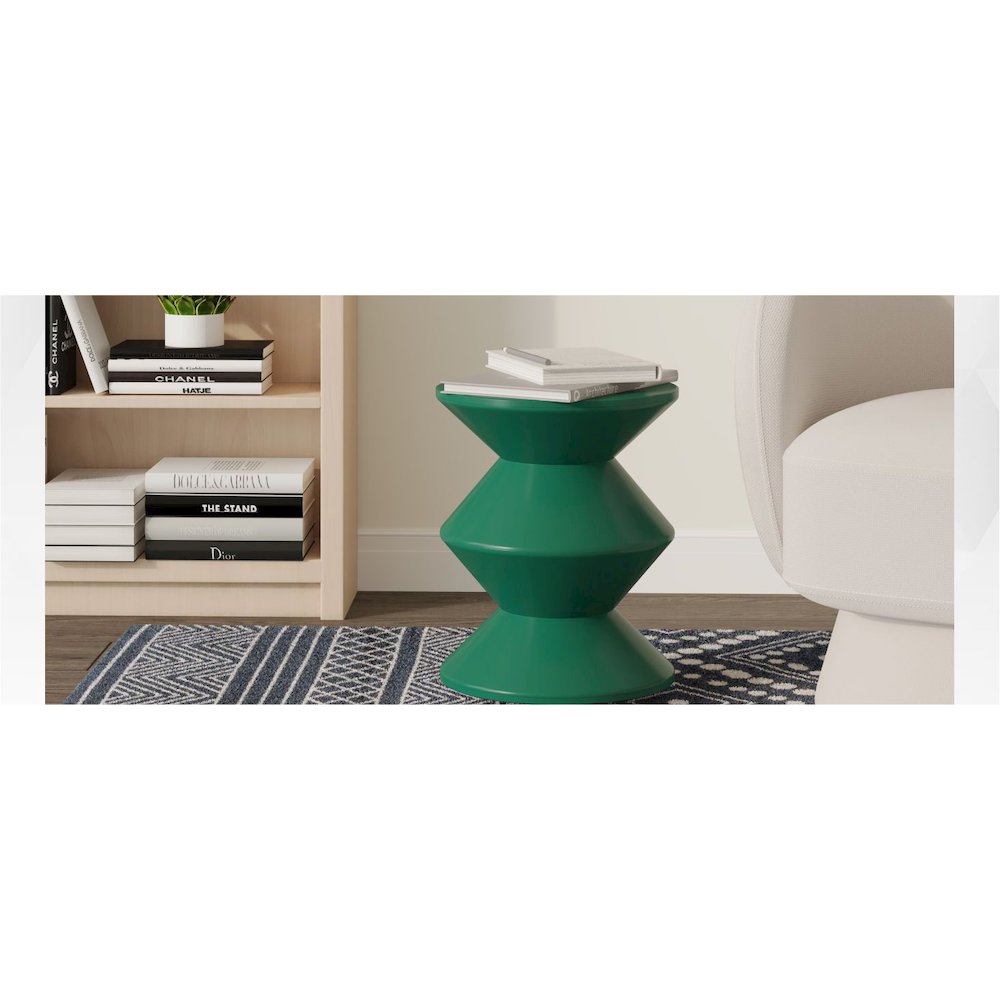 Aura Modern Plastic Side End Table, Indoor/Outdoor Use, Green. Picture 23
