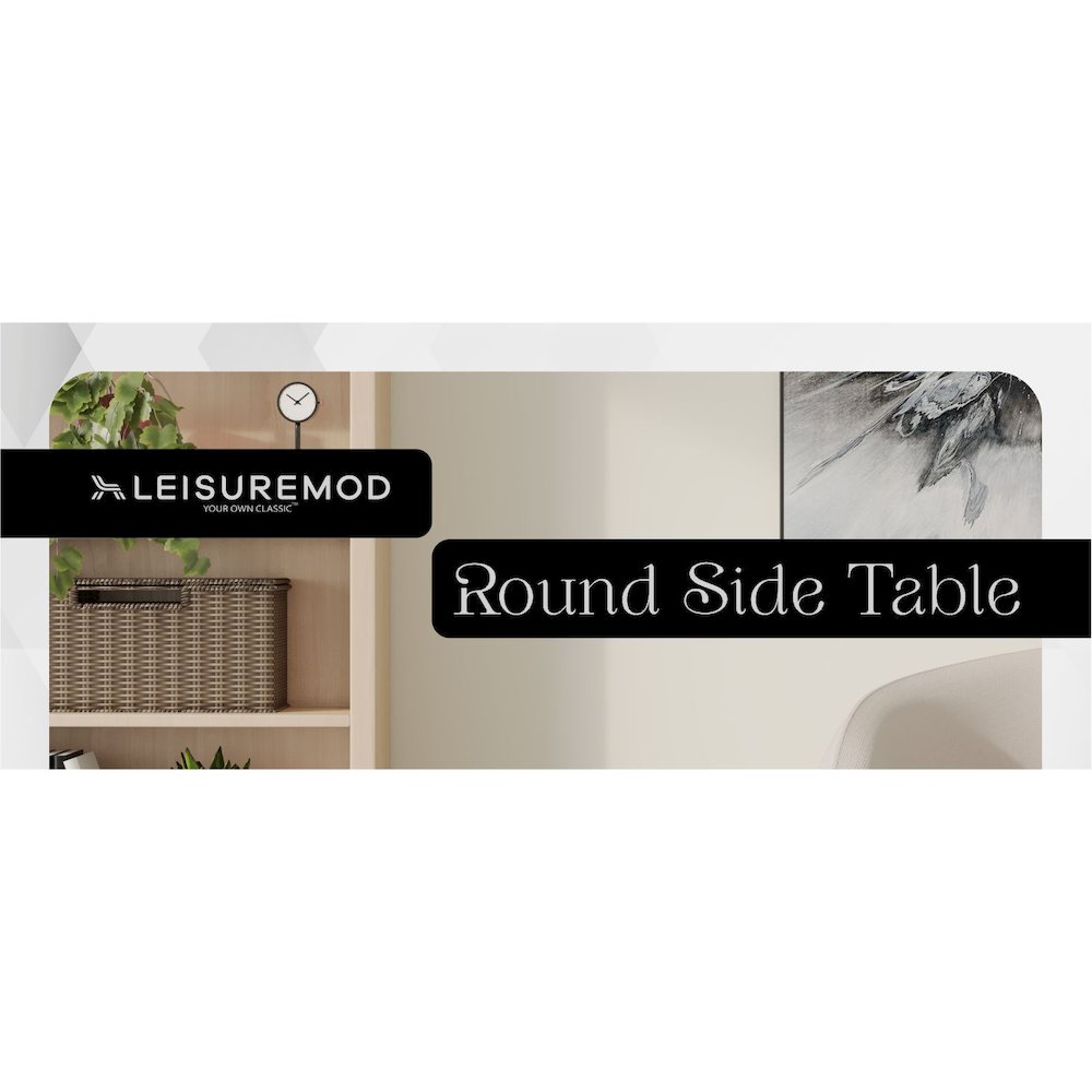 Aura Modern Plastic Side End Table, Indoor/Outdoor Use, Brown. Picture 24