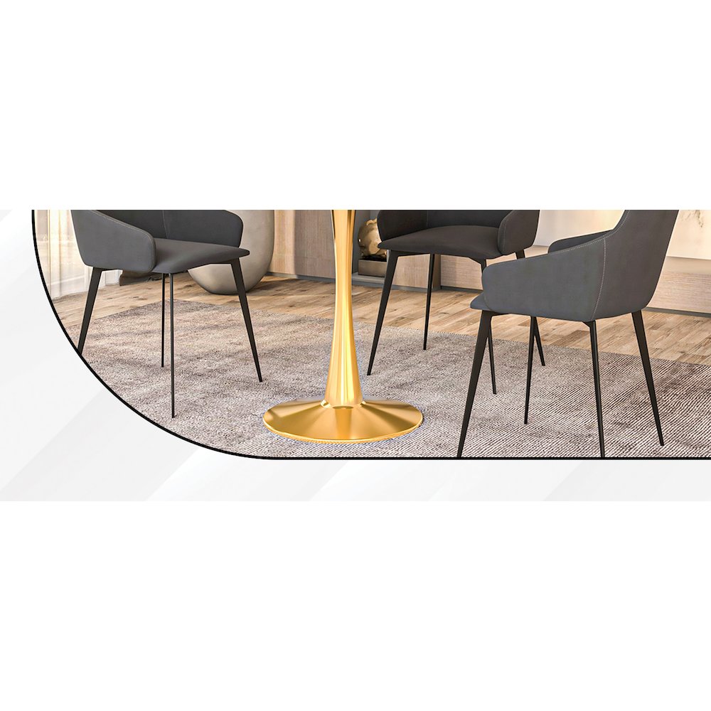 Bristol 27" round dining table Gold Base With Black Top. Picture 24