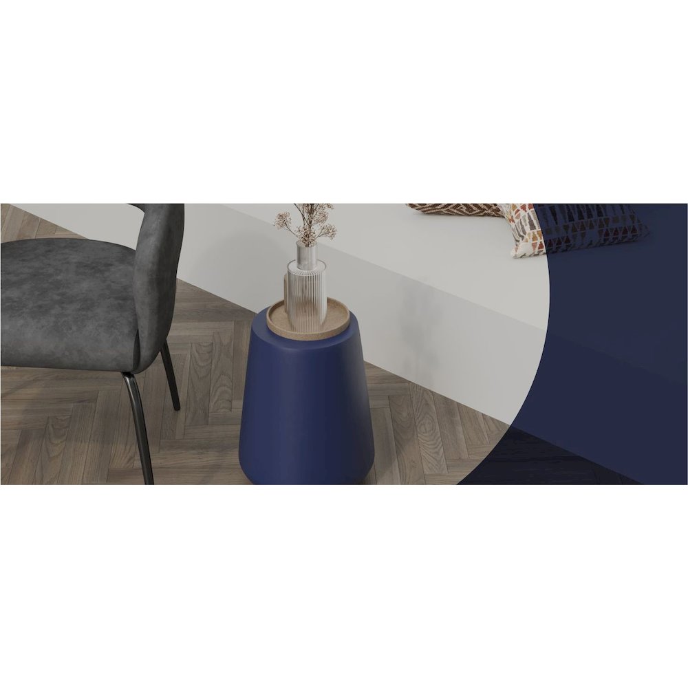 Modern Side End Table Glint Series In Saphire Blue. Picture 27