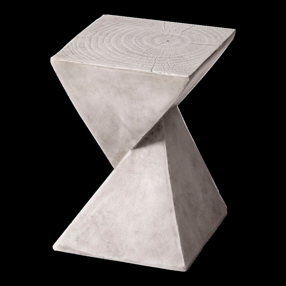 Glint Collection Fiberglass Outdoor Side Table in Marble White. Picture 23