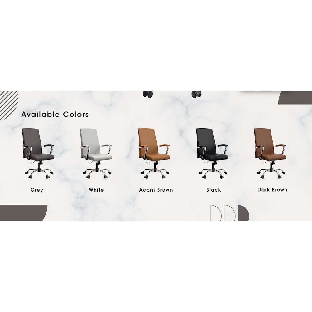 Evander Series Office Chair in Grey Leather. Picture 17