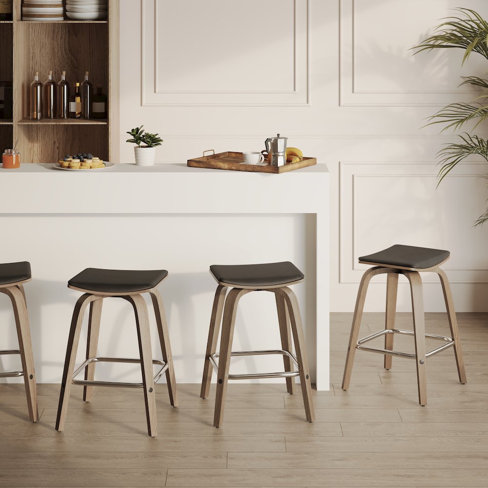 Wooden Counter Stool in Brown. Picture 9
