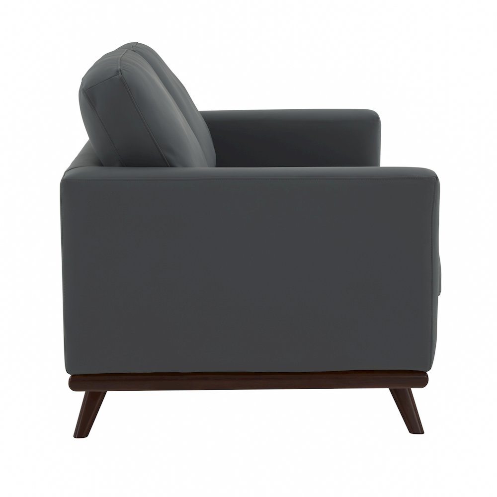 Chester Modern Leather Loveseat With Birch Wood Base. Picture 9