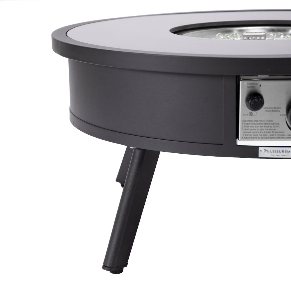 Walbrooke Outdoor Patio Aluminum Round Fire Pit Side Table. Picture 12
