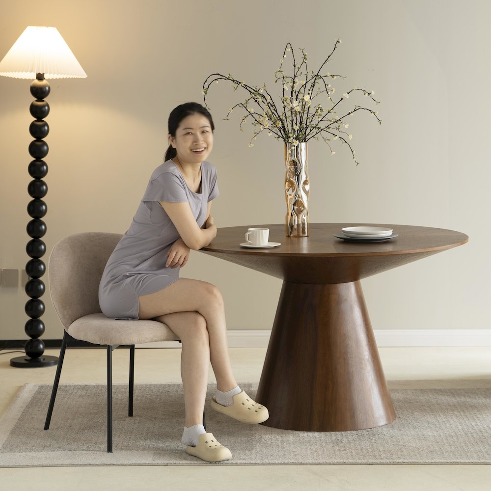 Fynix Collection Modern Dining Table In walnut. Picture 24