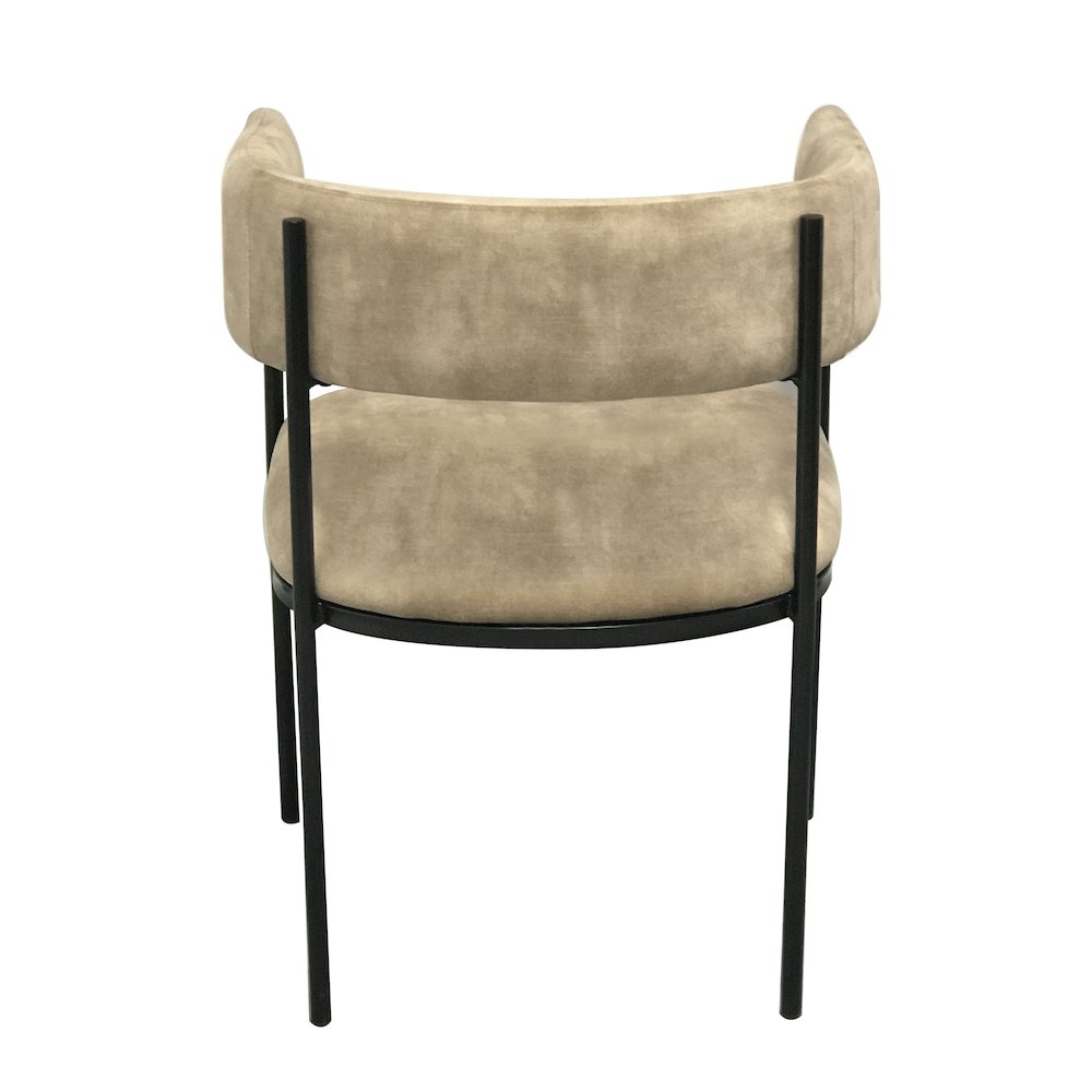 Cyril Collection Modern Chair in Light Brown Velvet. Picture 9