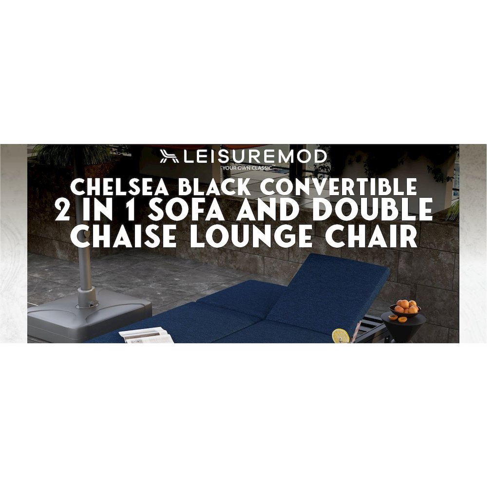 Chelsea Convertible Lounge Reclining Double Chaise With Cushions. Picture 60