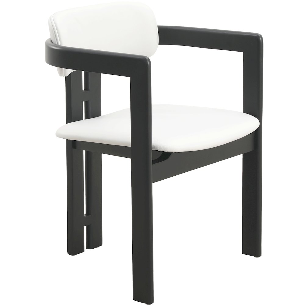 Velo Series Modern Dining Cha...Black Wood with Off White Seat Set of 4. Picture 6