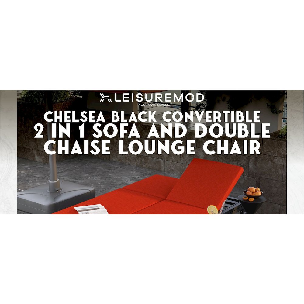 Chelsea Convertible Lounge Reclining Double Chaise With Cushions. Picture 68
