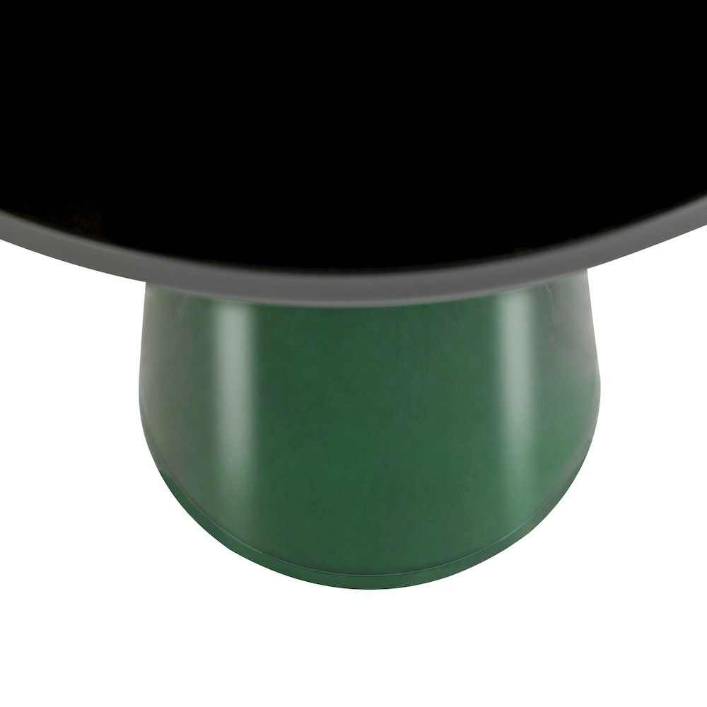 Tully Collection Glass side Table Green glass, Black Rim with Black Glass top. Picture 12